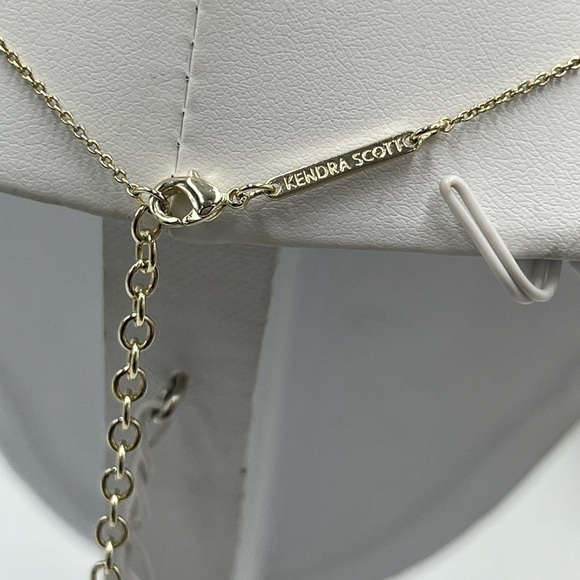 Kendra Scott Gold Plated Anissa Bar Pendant Cubic Zirconia Regal Necklace - Picture 6 of 13